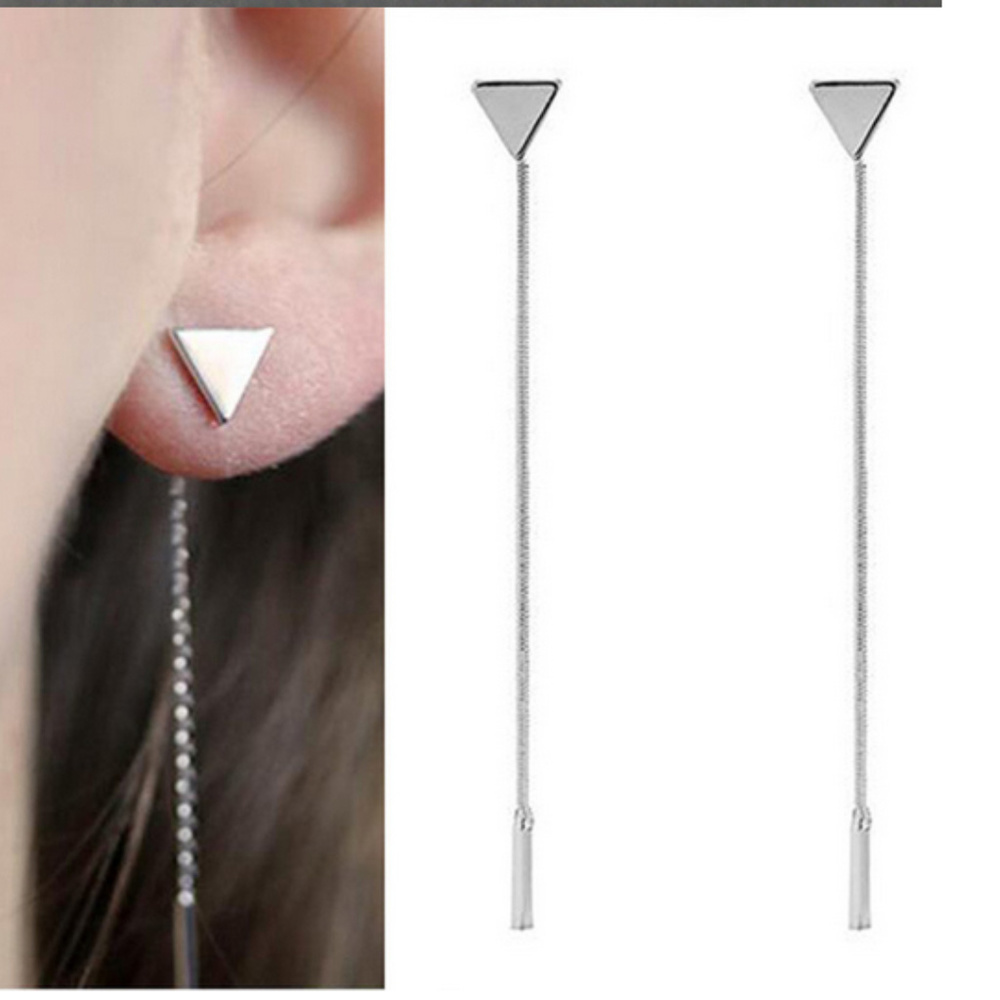 LAST CHANCE π TRI Long Drop Earrings - Picture 3 of 5